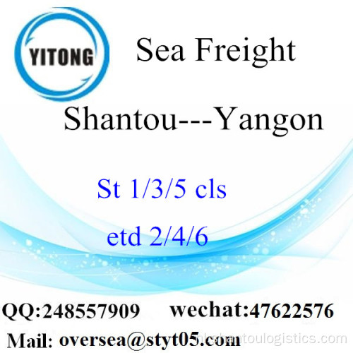 Shantou Port LCL Consolidatie Naar Yangon